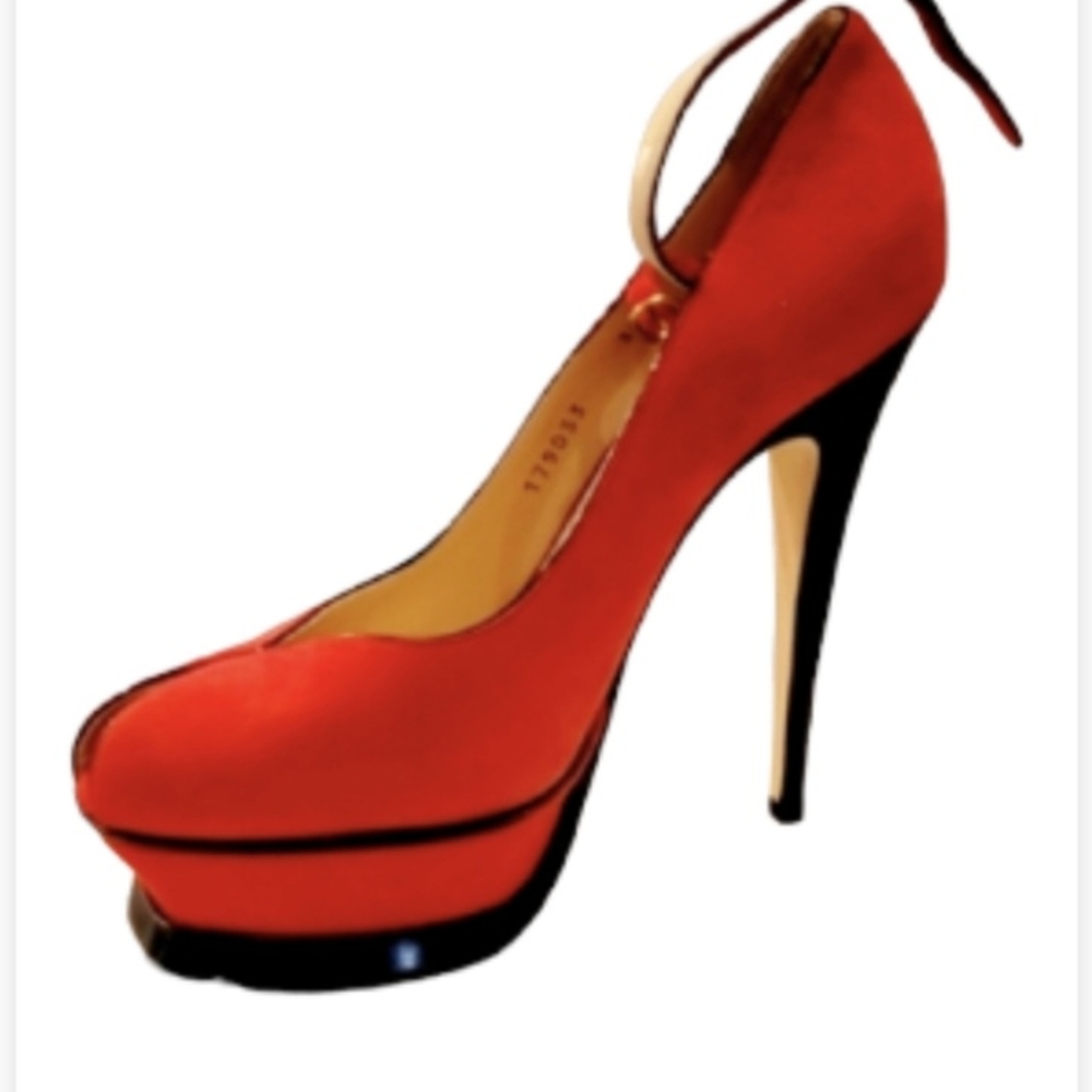 Yves Saint Laurent (YSL) Tribute Pump, Kid Suede Deep Red, Size 37, Wome… - Picture 16 of 17